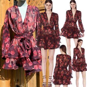 🆕 BRONX & BANCO 🧿 NWOT Bedouin Coastal Mini Dress, Rose Burnout - Sz XS US 2